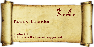 Kosik Liander névjegykártya